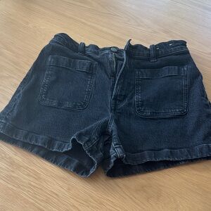 Madewell Highrise Sailor Short in Black Denim